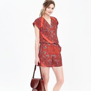 Banana Republic coral paisley romper